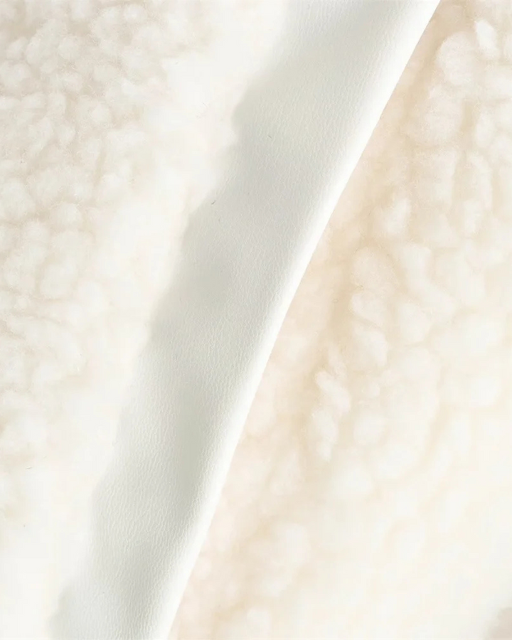 Witte Oversized Teddy Fleece Jas voor Dames