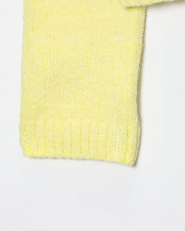 Casual Geel Gebreid Vest Met Knopen voor Dames